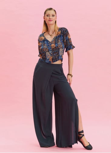 Zipper Detailed Pocket Anthracite Women's High Waist Trousers 4641